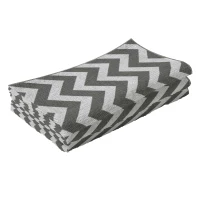 Outsunny Outdoor Rug Reversible Mat Plastic Straw Rug Portable RV Camping Mat for Garden Deck Picnic Indoor, 121 x 182 cm (4 x 6 ft), Light Grey & White(m-9)