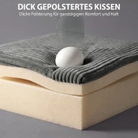 HOMCOM Schlafsofa mit verstellbarer Rückenlehne, Bettfunktion, verstecktem Stauraum und Cordbezug, Grau(m-6)