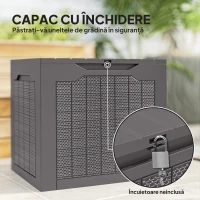 Outsunny Cufăr de Grădină cu Mânere, Container Unelte Impermeabil, 56x41x50 cm, Maro(m-6)