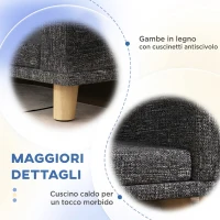 PawHut Divano per Cani di Taglia Grande con Cuscino Sfoderabile, in Poliestere e Legno, 98x67x25 cm, Grigio Scuro(m-6)