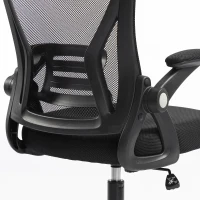 HOMCOM Cadeira de Escritório Ergonômica Apoios de Braço Rebatíveis Apoio de Cabeça Função Basculante Altura Ajustável 59x62x125 cm Preto(m-8)