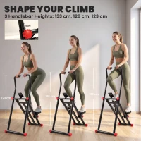 SPORTNOW Stair Stepper for Home Gym with 3 Resistances, Foldable Vertical Stair Climber with Adjustable Handlebar, LCD Monitor(m-5)