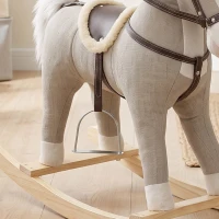 AIYAPLAY Caballo Balancín con Sonidos y Asas de Seguridad Base de Madera para Niños de 12 a 36 Meses Gris(m-9)