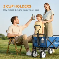 Outsunny bolderkar, inklapbare handkar, 360° tuinwagen, transportkar, strandkar, stalen frame, Oxford, 107 x 51 x 91,5 cm bolderkar handkar transportkar strandkar staal Oxford | Aosom.nl(m-8)