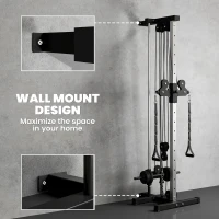 SPORTNOW Wall Mount Cable Machine, 15 Positions Adjustable Cable Crossover Machine Dual Pulley System for Home Gym(m-5)
