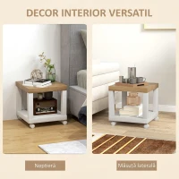 HOMCOM Măsuță Con Roți E Mensola Deschisă 40 X 40 X 40 cm(m-7)