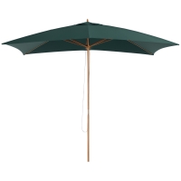 Outsunny Ombrellone da Giardino in Legno 2x3m Verde Scuro