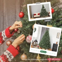 HOMCOM Árvore de Natal Artificial 210 cm com 2641 Ramos e Base Metálica Dobrável Realista e Frondosa Verde(m-7)