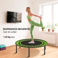 SPORTNOW Trambulină Elastico Fitness a 36 Corzi In Oțel E Pp Ø114x31 cm Verde(m-8)