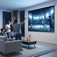 HOMCOM Projectiescherm 203 x 152 cm 100 Inch 4:3/ 16:9 Handmatig voor Thuisbioscoop(m-2)