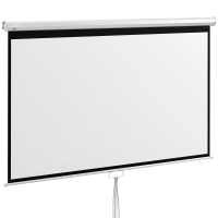 HOMCOM Telo per Proiettore 100" Rapporto 16:9, Fissaggio a Muro e Soffitto per Casa e Ufficio, Bianco
