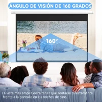 HOMCOM Pantalla de Proyección Eléctrica 84 Pulgadas Formato 16:9 con Mando a Distancia 186x105 cm Blanco(m-5)