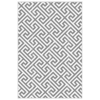 Outsunny Outdoor Rug Reversible Mat Plastic Straw Rug Portable RV Camping Mat for Garden Deck Picnic Indoor, 152 x 243 cm (5 x 8 ft), Light Grey & White(m-1)