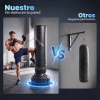 SPORTNOW Saco de Boxeo de Pie para Adultos 180 cm con Absorción de Impactos Guantes Base Rellenable de Arena 120 kg o Agua 70 kg(m-7)