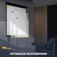 HOMCOM Projectiescherm 178 x 178 cm 99 inch 1:1 HD 4K voor Thuisbioscoop en Presentaties(m-6)