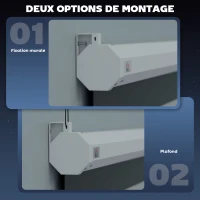 HOMCOM Écran vidéoprojecteur 84 Pouces, 4:3 4K HD écran de projection motorisé et électrique, écran de projection tv et home cinéma, montage mural ou plafond, panneau de commande et télécommande(m-8)