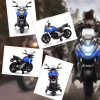 AIYAPLAY Moto Elettrica per Bambini 3-6 Anni Licenza Honda, 12V Doppi Motori, Rotelle, 3 km/h, Max 30kg, Blu(m-9)