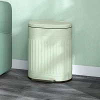 HOMCOM 20L Metal Kitchen Bin, with Soft-Close Lid - Light Green(m-10)