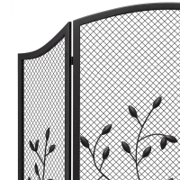HOMCOM 3-Panel Folding Fireplace Screen for Hearth Protection, Heat-Resistant Metal Fire Spark Guard, Black(m-12)