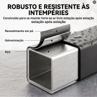 Outsunny Lenheiro com Capa Oxford 600D e Cabos, Estrutura em Aço Galvanizado, Carga 500 kg, para Interior e Exterior, Preto(m-7)
