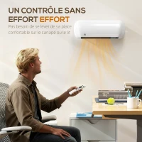 HOMCOM Chauffage mural en céramique 1000/2000W, radiateur électrique, ventilateur, thermostat, minuterie, 50x19x14cm, blanc(m-10)