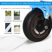 HOMCOM Rutschauto, Rutschfahrzeug mit Musik und Scheinwerfer, Kinderfahrzeug im Rennmotorrad-Design, bis 20kg 18-36 Monate Blau(m-7)