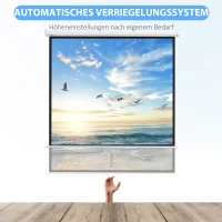 HOMCOM Beamer scherm 178 x 178 cm 99 inch 1:1 HD 4K projectiescherm voor thuisbioscoop kantoor-presentaties(m-5)