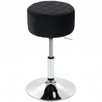 HOMCOM Bar Stool Adjustable Swivel Chair Velvet-Feel Seat 1 Piece, Black(m-1)