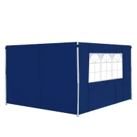 Outsunny 3 Meters Gazebo Replaceable Exchangeable Side Panel Wall Panels Walls With Window, Blue(m-1)