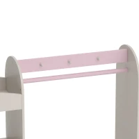 AIYAPLAY Kids Clothing Rack, Kids Wardrobe with Glowing Lights Mirror, Non-Woven Drawer and Shelves for Bedroom, Ages 3-8, Pink(m-11)