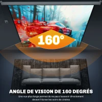 HOMCOM Écran de projection motorisé 120 Pouces, 4K HD électrique, montage mural ou plafond, panneau de commande et télécommande(m-5)