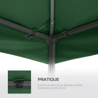 Outsunny Toit de Remplacement pour Gazebo de Jardin Toile de Rechange pour pavillon tonnelle Tente 3 x 3 m Vert foncé(m-6)