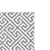 Outsunny Outdoor Rug Reversible Mat Plastic Straw Rug Portable RV Camping Mat for Garden Deck Picnic Indoor, 152 x 243 cm (5 x 8 ft), Light Grey & White(m-12)