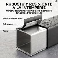 Outsunny Estante de Leña con Funda Oxford 600D y Cables Marco de Acero Galvanizado Carga 500 kg para Interior y Exterior Negro(m-7)