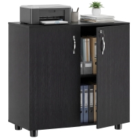 Vinsetto Two-Tier Locking Office Storage Cabinet - Black