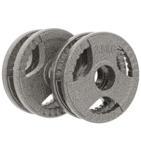 HOMCOM Set of 4 Cast Iron Weight Plate for 2 inch/5cm hole Dumbbell Handle Bar 15kg Dumbbell Plates Barbell Weight 2 x 5kg, 2 x 2.5kg(m-1)