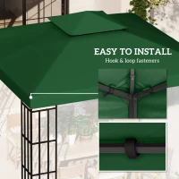 Outsunny 3 x 3 m Gazebo Canopy Roof Top Replacement Cover - Spare Part, Dark Green TOP COVER ONLY(m-16)