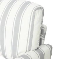 HOMCOM Velvet Single Sofa Armchair, Modern Accent Chair with Stripes, Turned Legs and Wide Seat, Grey(m-10)