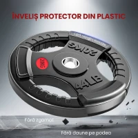 SPORTNOW Disc de Greutăți 20 kg cu Orificiu de 5 cm și 3 Mânere(m-6)