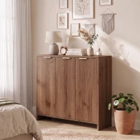 HOMCOM Sideboard Cabinet, Modern Storage Cabinet with 3 Doors and Adjustable Shelves for Living Room, Dining Room, Brown(m-9)