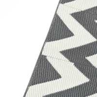 Outsunny Outdoor Rug Reversible Mat Plastic Straw Rug Portable RV Camping Mat for Garden Deck Picnic Indoor, 121 x 182 cm (4 x 6 ft), Light Grey & White(m-12)