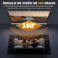 HOMCOM Ecrã de Projeção com Suporte Portátil 100 Polegadas Formato 16:9 Altura Ajustável 221x124 cm Branco(m-4)