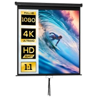 HOMCOM Projectiescherm 152 x 152 cm 85 inch 1:1 HD 4K Voor Thuisbioscoop & Presentaties(m-10)