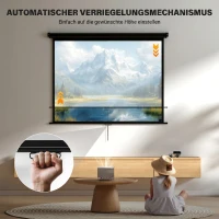 HOMCOM Beamer Leinwand 171 x 128 cm 84 Zoll 4:3 HD 4K Projektionsleinwand Kunststoff, Metall Heimkino(m-8)