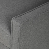 HOMCOM Accent Chair, Removable Pillow Linen Armchair with Comfy Spring Cushion for Living Room, Bedroom, Study, Dark Grey(m-11)