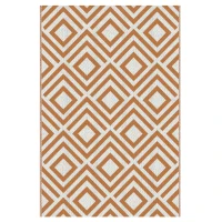 Outsunny Tapete de Exterior Reversível de Plástico Impermeável para para Varanda Pátio Campismo Praia 182x274cm Marrom e Branco(m-11)