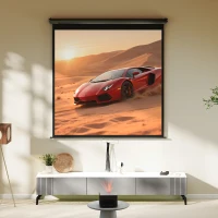HOMCOM Écran de projection TV et Home Cinema de 85 Pouces vidéo projecteur 1:1 4K HD, 146L x 146H cm(m-7)