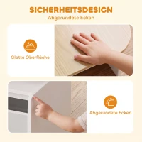 AIYAPLAY Kindertisch mit Stuhl 2-in-1 Integrierte Kindersitzgruppe mit Stauraum Platzsparend für Kinder 3-5 Jahren Weiß(m-6)