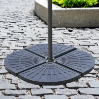 Outsunny 2-tlg. Set Gewichte für Sonnenschirmständer Platten-Schirmständer Sonnenschirmbasis halbrund mit Handgriff Kunstharz + Metall Bronze 66 x 47 x 4,2 cm 30 kg(m-4)