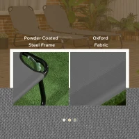 Outsunny Folding Sun Loungers Set of 2, Outdoor Day Bed with 5-Position Adjustable Backrest, Portable Recliner Garden Chairs with Breathable Mesh for Beach, Patio, Dark Grey(m-6)